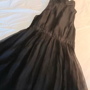 SILK Zara Strapless Choker Black Dress, Lined, Billowy Skirt, Small.